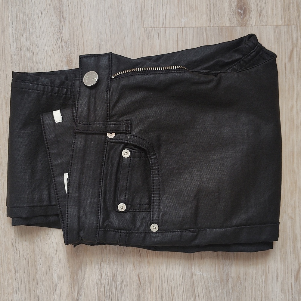 Reiss coated black skinny jeans
